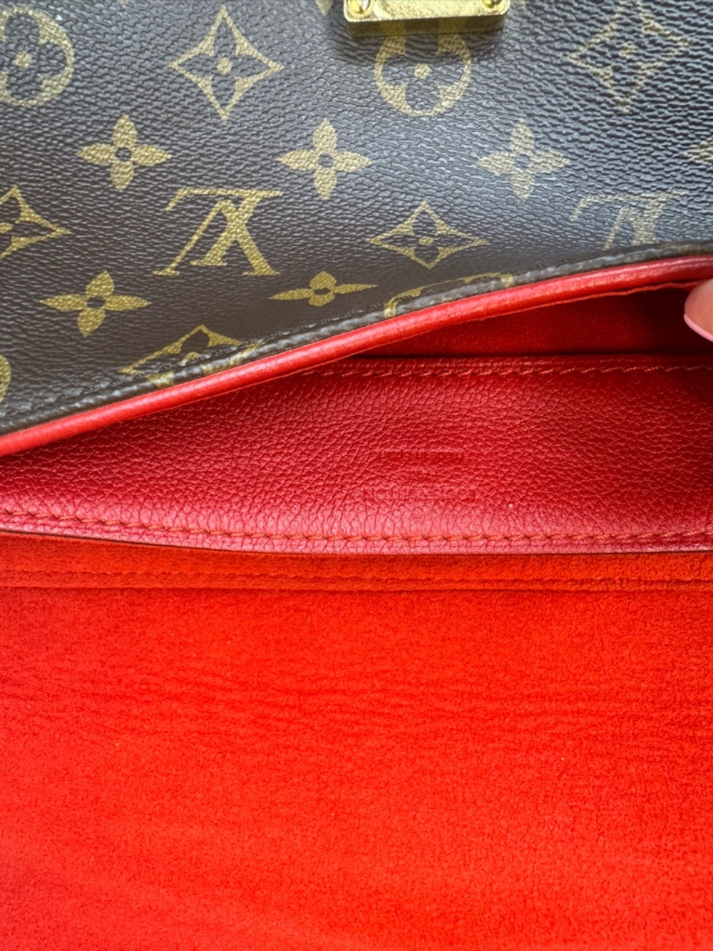 Louis Vuitton Pallas Chain Monogram Red Leather Shoulder Bag - Picture 15 of 17